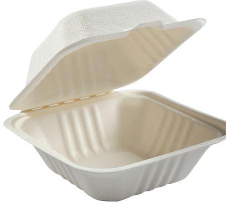 Victoria Bay Take-Out Container Hinged 6X6X3 IN Sugarcane 200/Case