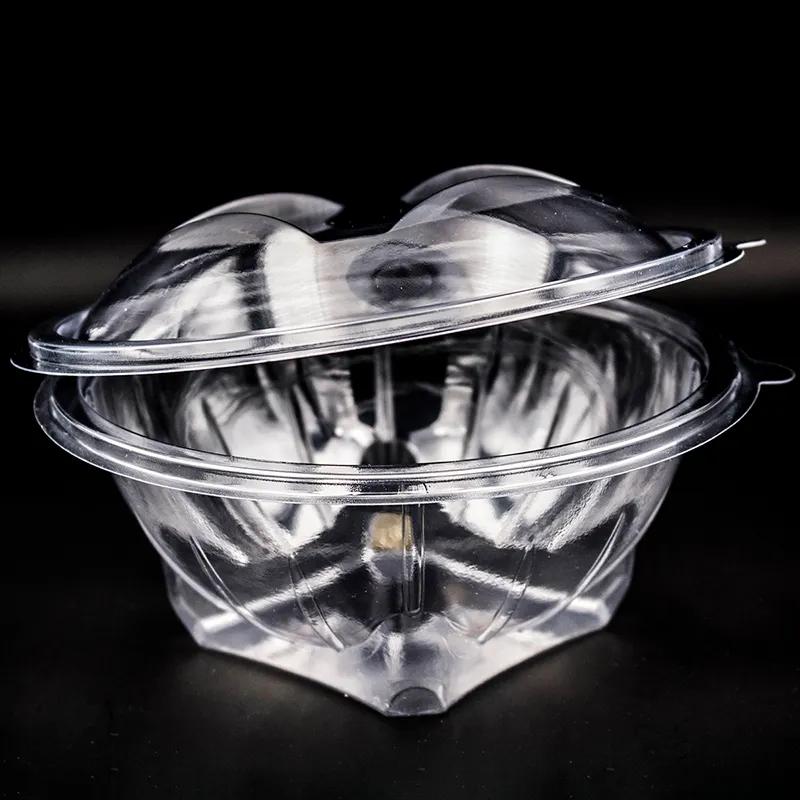 Bowl With Hinged Lid 32 OZ PET Clear Square Bottom 200/Case