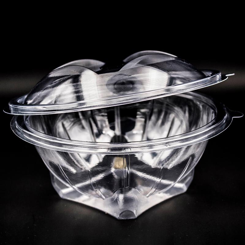 Bowl With Hinged Lid 32 OZ PET Clear Square Bottom 200/Case