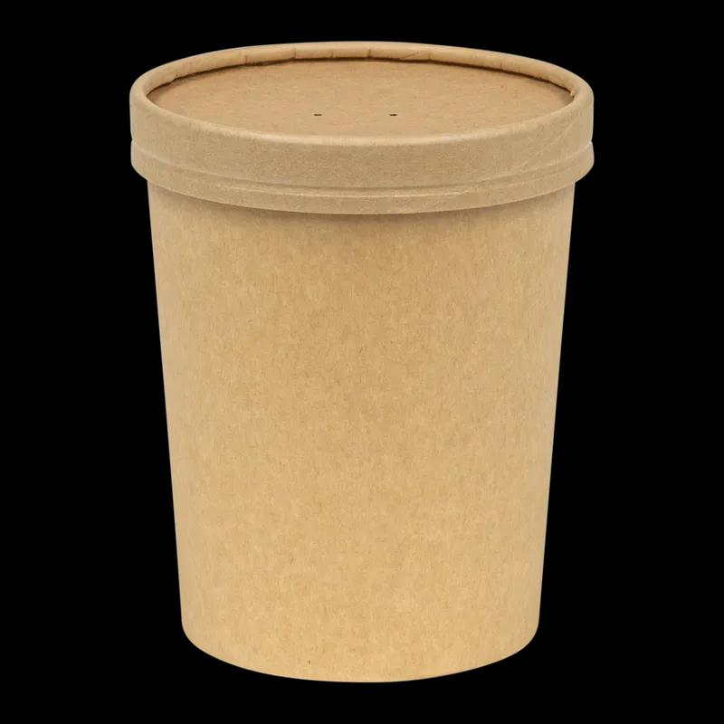 Soup Food Container Base 32 OZ Paperboard Kraft Leak Resistant 500/Case