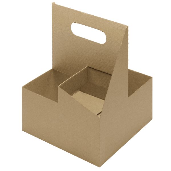 Cup Carrier 4 Compartment For 12-32 OZ With Handle 200/Case