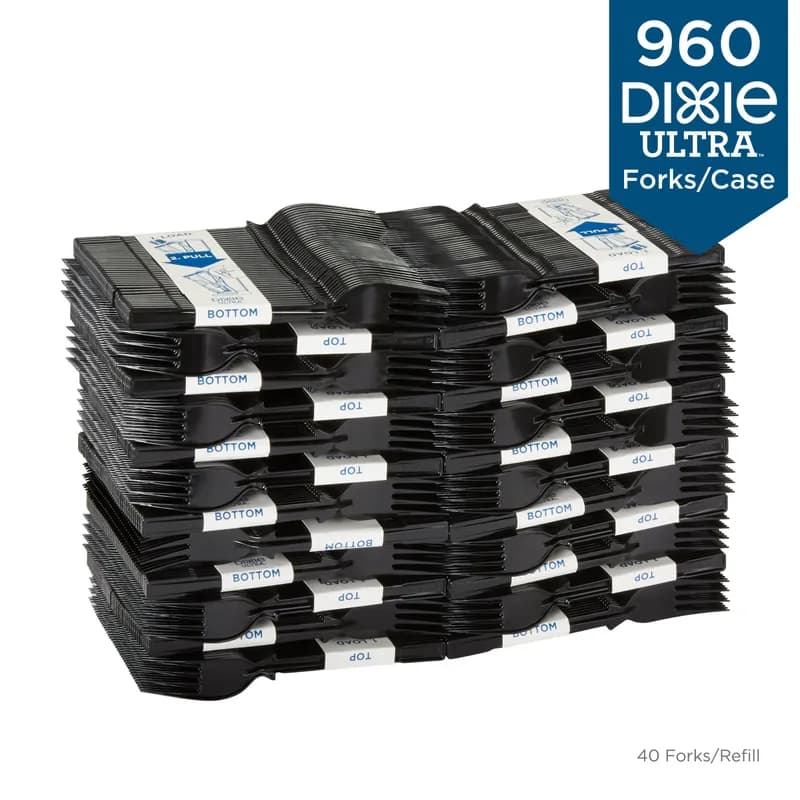Dixie® Ultra SmartStock® Series-T Fork PS Black Medium Weight Refill 960/Pack