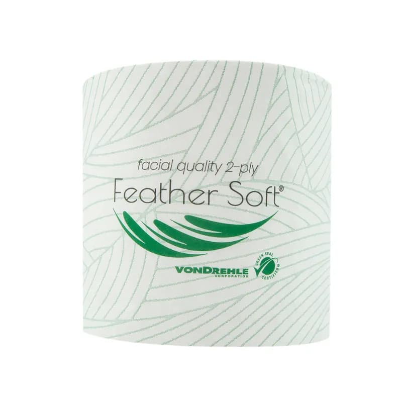 von Drehle Feather Soft® Toilet Paper & Tissue Roll 4.5X4.5 IN 187.5 FT 2PLY 96/Case