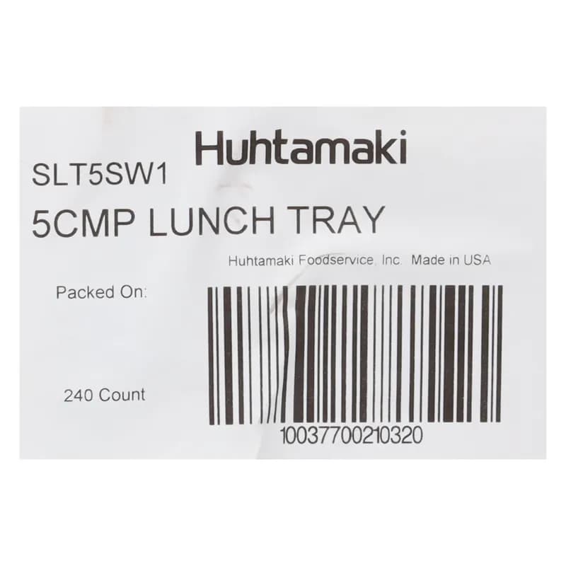 Savaday® Cafeteria & School Lunch Tray 8X10X1 IN 5 Compartment Molded Fiber White Individually Wrapped 240/Case