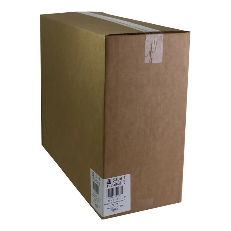 Take-Out Container 56 OZ Plastic Black Square 200/Case