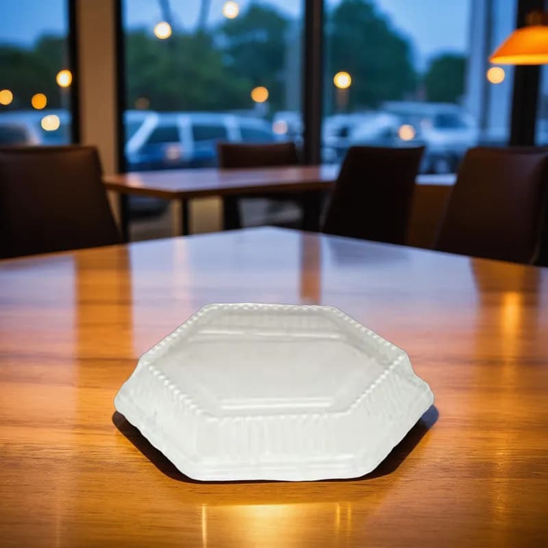 Lid Dome 9.47X1.78 IN PET Clear Hexagon For Container 200/Case