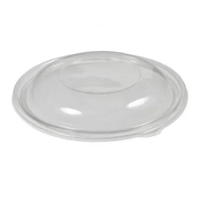 Lid Dome Large (LG) 9.25X1.25 IN 1 Compartment PET Clear Round Shallow For 24-32-48 OZ Bowl Unhinged 100/Case