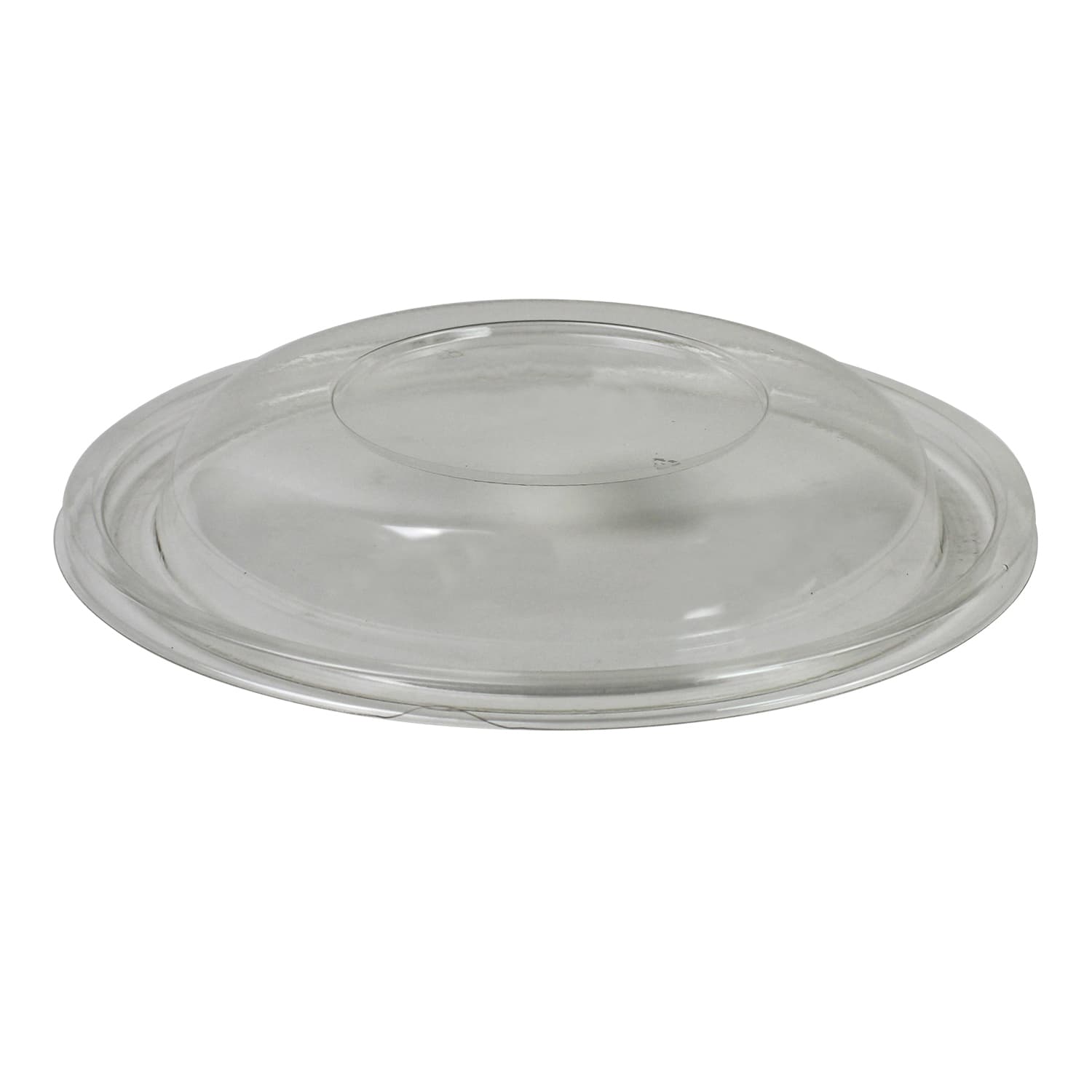 Lid Dome Large (LG) 9.25X1.25 IN 1 Compartment PET Clear Round Shallow For 24-32-48 OZ Bowl Unhinged 100/Case