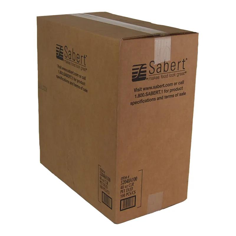 Lid Dome Large (LG) 9.25X1.25 IN 1 Compartment PET Clear Round Shallow For 24-32-48 OZ Bowl Unhinged 100/Case