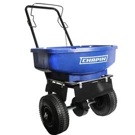 Salt & Ice Melt Spreader 80 LB Blue Pneumatic Tires 1/Each