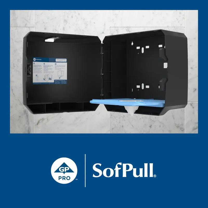 Sofpull® Paper Towel Dispenser Plastic Wall Mount, Locking Black Centerpull High Capacity Viewing Window 1/Each