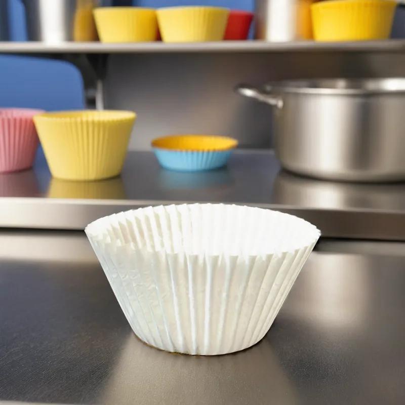 Baking Cup 5.51X1.375X2.75 IN White 499 Count/Pack 20 Packs/Case 10000 Count/Case