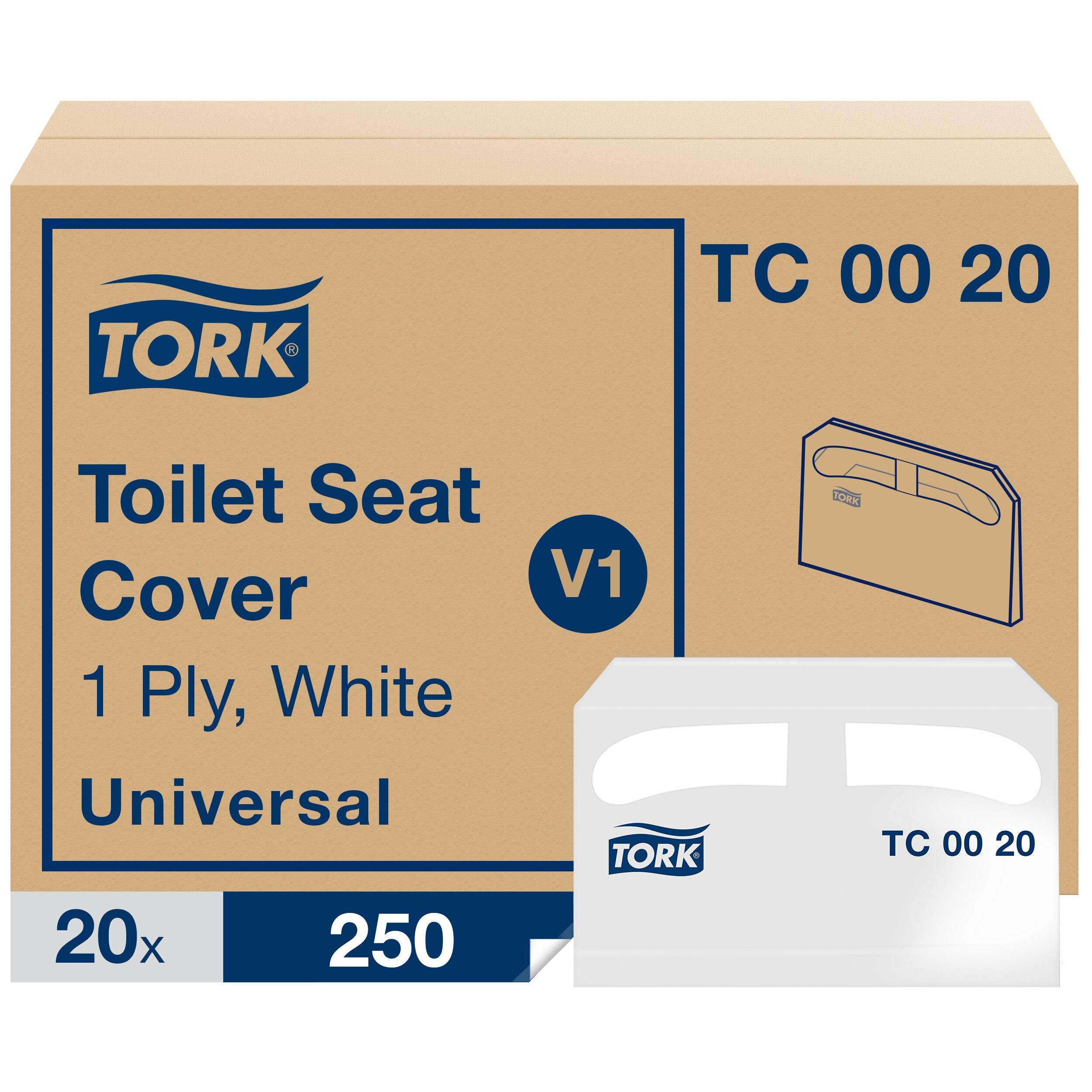 Tork Toilet Seat Cover V1 14.5X9.5 IN 14.5X9.5 IN White Half-Fold Universal Refill 12/Case