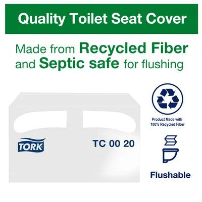 Tork Toilet Seat Cover V1 14.5X9.5 IN 14.5X9.5 IN White Half-Fold Universal Refill 12/Case