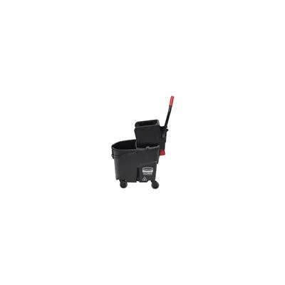 WaveBrake® Mop Bucket & Wringer 35 QT Plastic Black Dual Cavity Side Press 1/Case