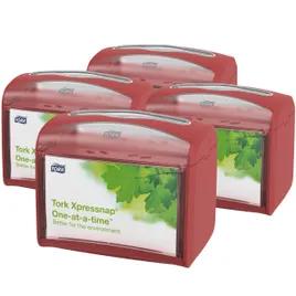Tork Xpressnap® Napkin Dispenser 5.6X7.9X6.7 IN Red Plastic Tabletop 1/Each