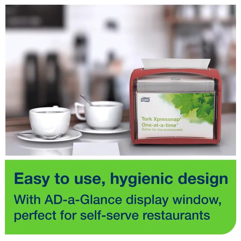 Tork Xpressnap® Napkin Dispenser 5.6X7.9X6.7 IN Red Plastic Tabletop 1/Each