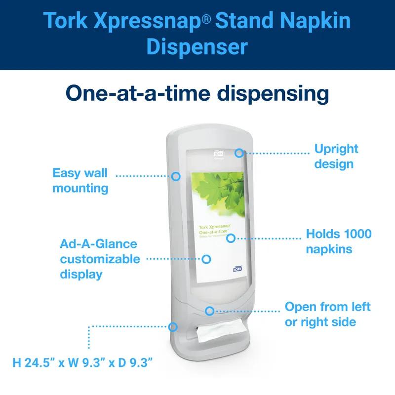 Tork Xpressnap® N4 Napkin Dispenser 9.25X9.25X24.5 IN Gray Plastic Stand 1/Each