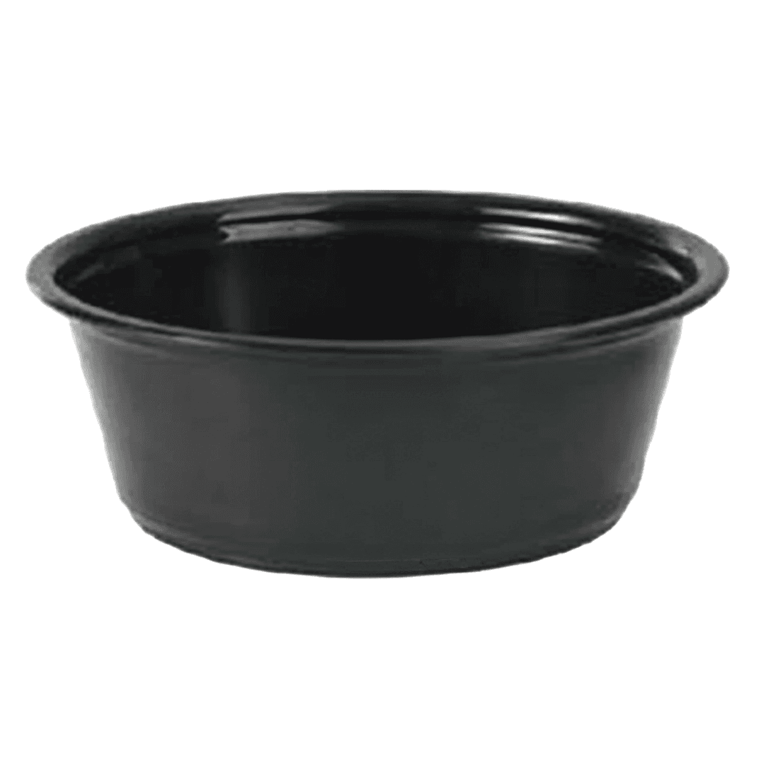 Victoria Bay Souffle & Portion Cup 1.5 OZ PP Black Round 2500/Case