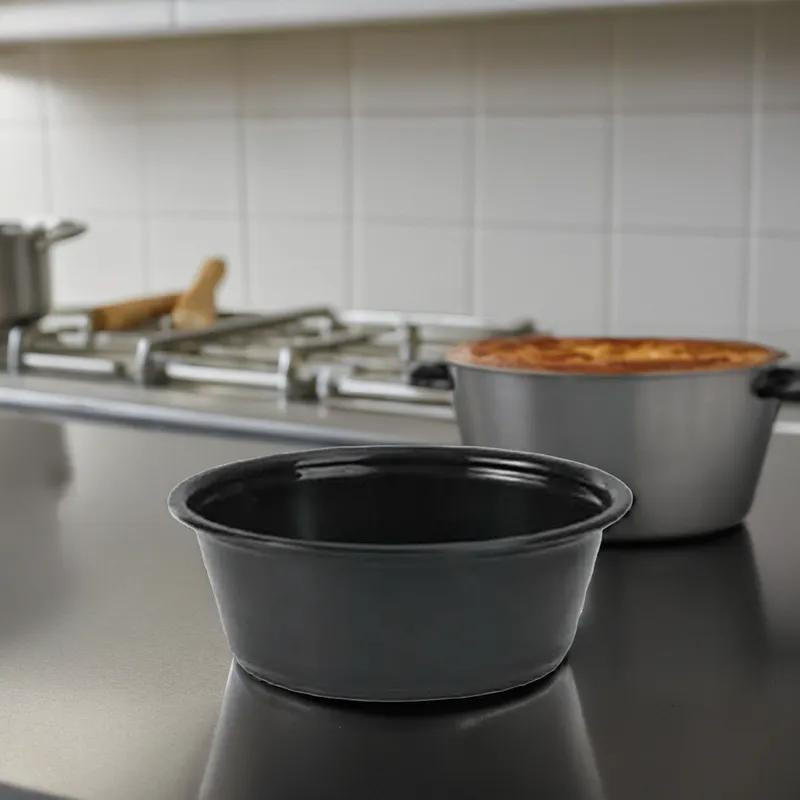 Victoria Bay Souffle & Portion Cup 1.5 OZ PP Black Round 2500/Case