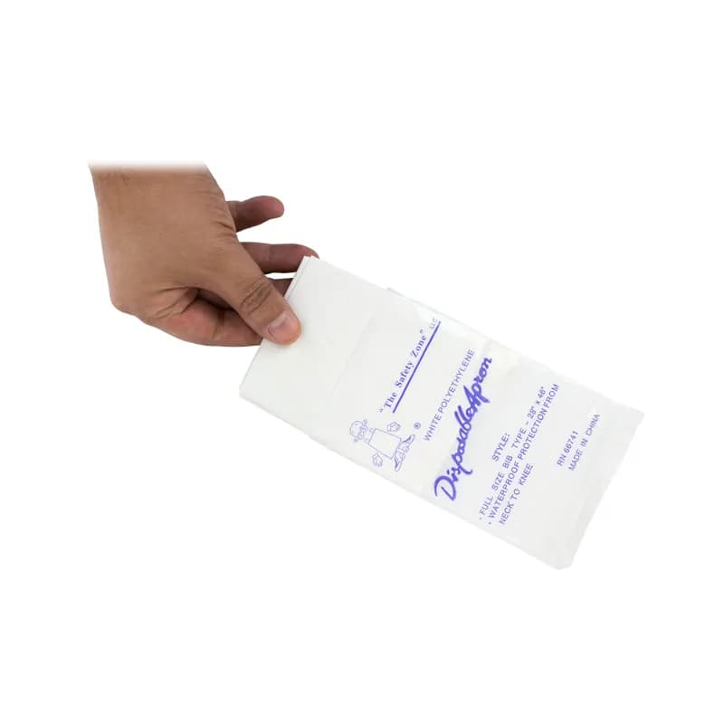 Apron 28X46 IN White 1MIL Polyethylene Coated Nylon 1000/Case