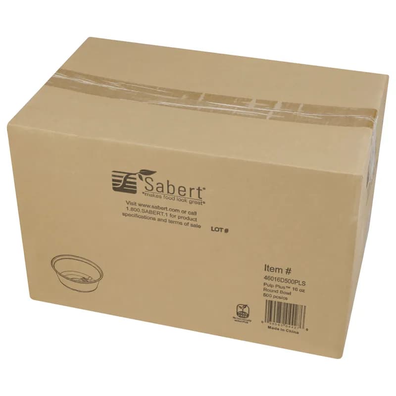 Bowl 16 OZ Pulp Fiber Round Wide 500/Case