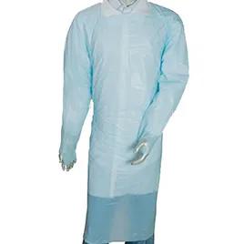 Isolation Gown Blue PE Thumb Hole Sleeves 100/Case