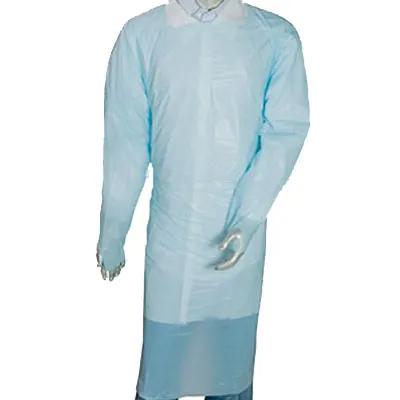 Isolation Gown Blue PE Thumb Hole Sleeves 100/Case