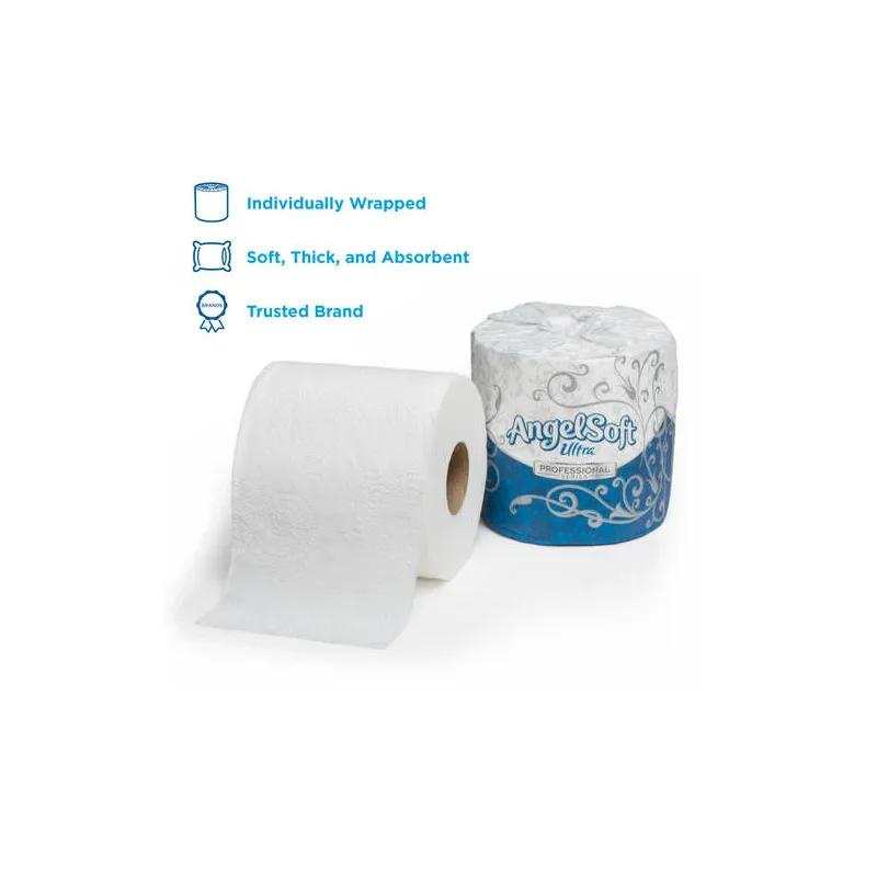 Angel Soft Professional® Toilet Paper & Tissue Roll 4.05X4.5 IN 2PLY White Embossed Premium 400 Sheets/Roll 20 Rolls/Case