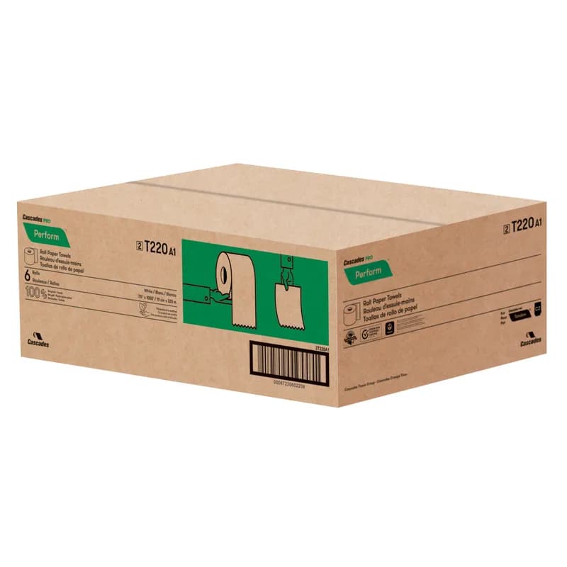 Cascades PRO Roll Paper Towel Tandem 7.5IN 1050 FT 1PLY White 6 Rolls/Case