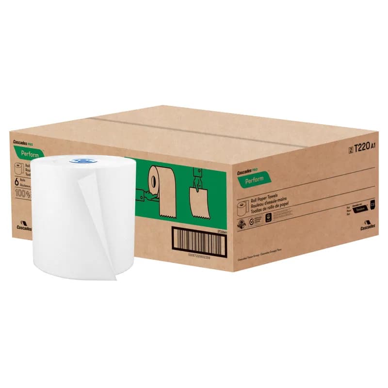 Cascades PRO Roll Paper Towel Tandem 7.5IN 1050 FT 1PLY White 6 Rolls/Case