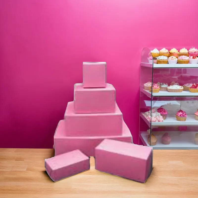 Cake Box 14X10X4 IN Paperboard Pink Rectangle 100/Case