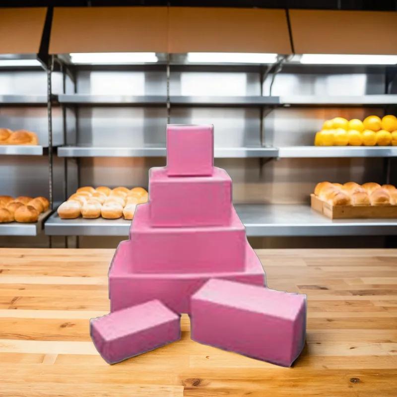 Bakery Box 10X10X5 IN Pink Square 100/Case
