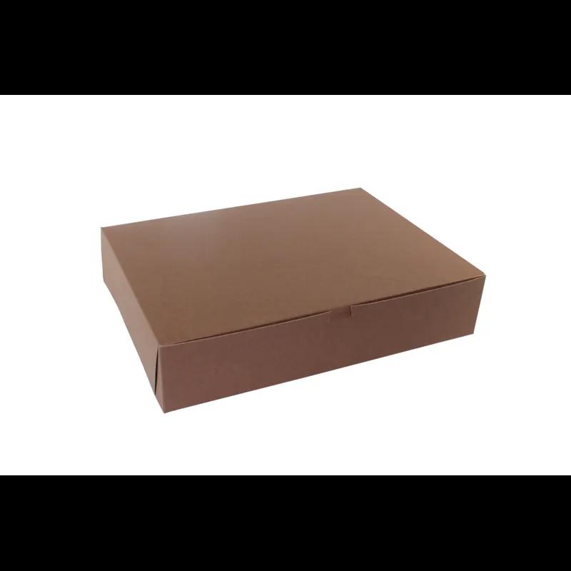 Bakery Box 19X14X4 IN Paperboard Chocolate Corner Lock 1-Piece 50/Case