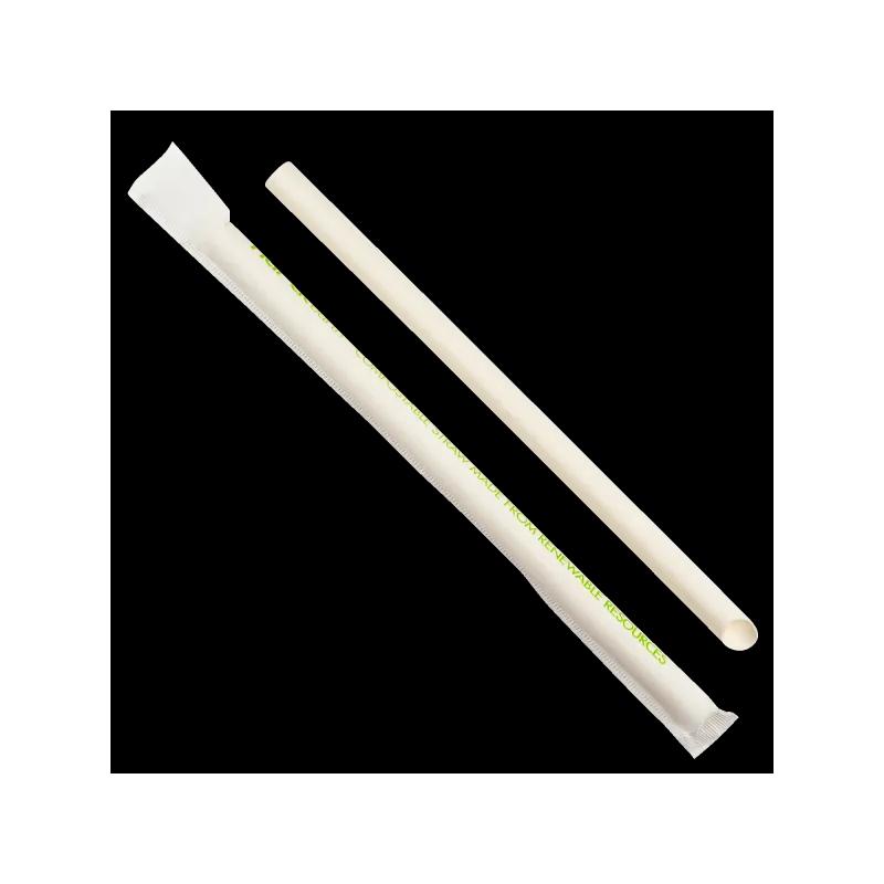 Karat Earth Colossal & Boba Straw 9 IN White Paper Wrapped 40 Count/Box 40 Box/Case 1600 Count/Case