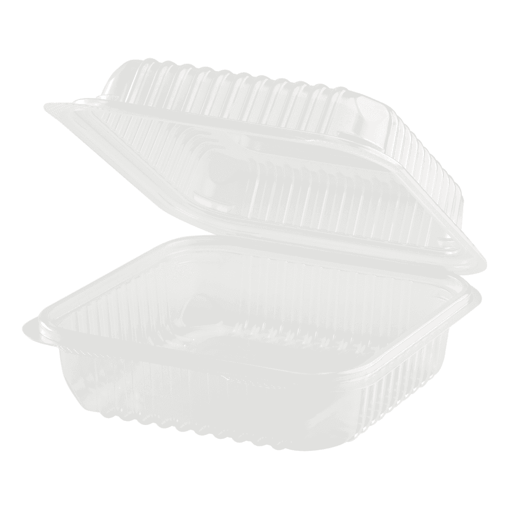 Take-Out Container Hinged 7X7 IN PP Clear 250/Case