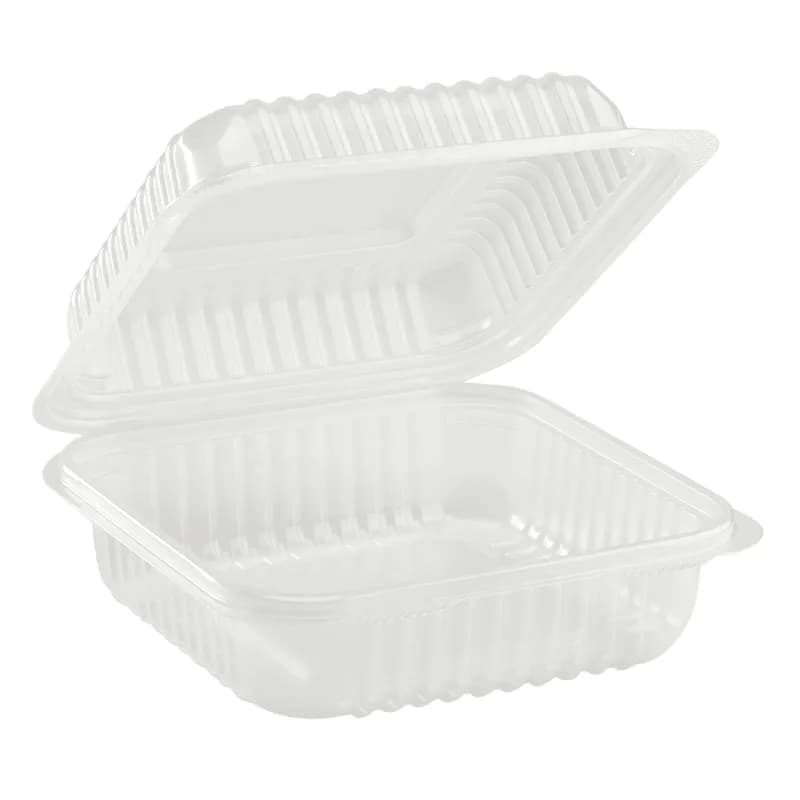 Take-Out Container Hinged 7X7 IN PP Clear 250/Case