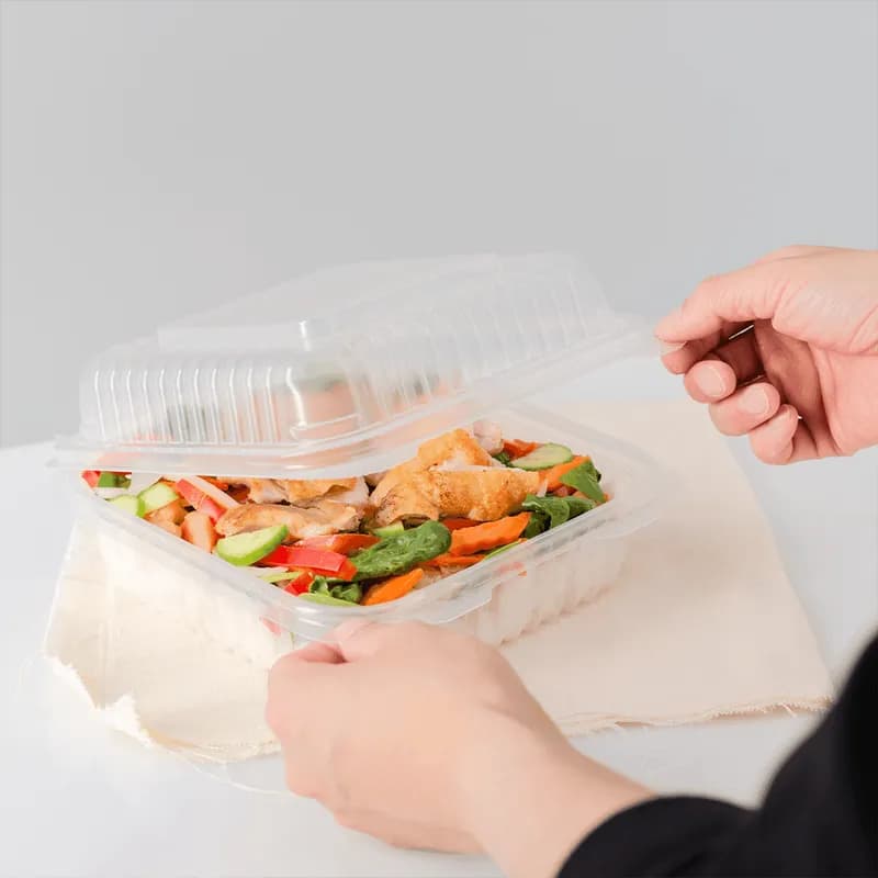 Take-Out Container Hinged 7X7 IN PP Clear 250/Case