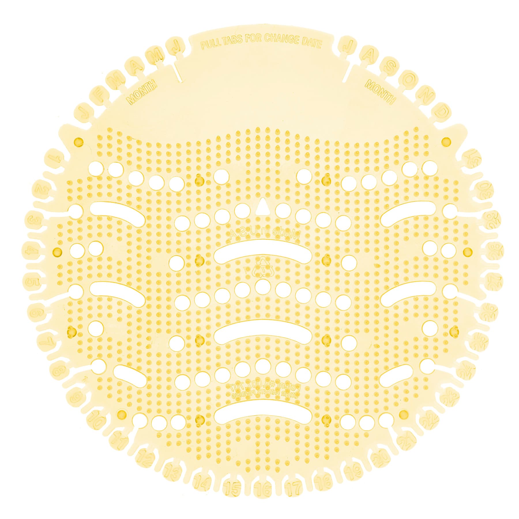 Wave 1.5 Urinal Screen Citrus Scent Yellow EVA 7X7X0.09 IN 30-Day Air Care System 10 Count/Pack 6 Packs/Case 60 Count/Case