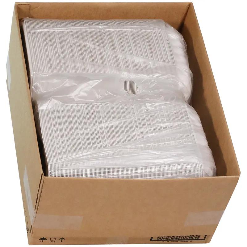 Take-Out Container Hinged With Dome Lid 9.3X8.9X3.1 IN MFPP White Square 120/Case