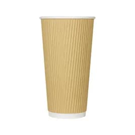 Karat® Hot Cup Ripple 20 OZ Paper Kraft 90MM 500/Case