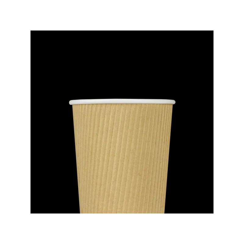 Karat® Hot Cup Ripple 20 OZ Paper Kraft 90MM 500/Case