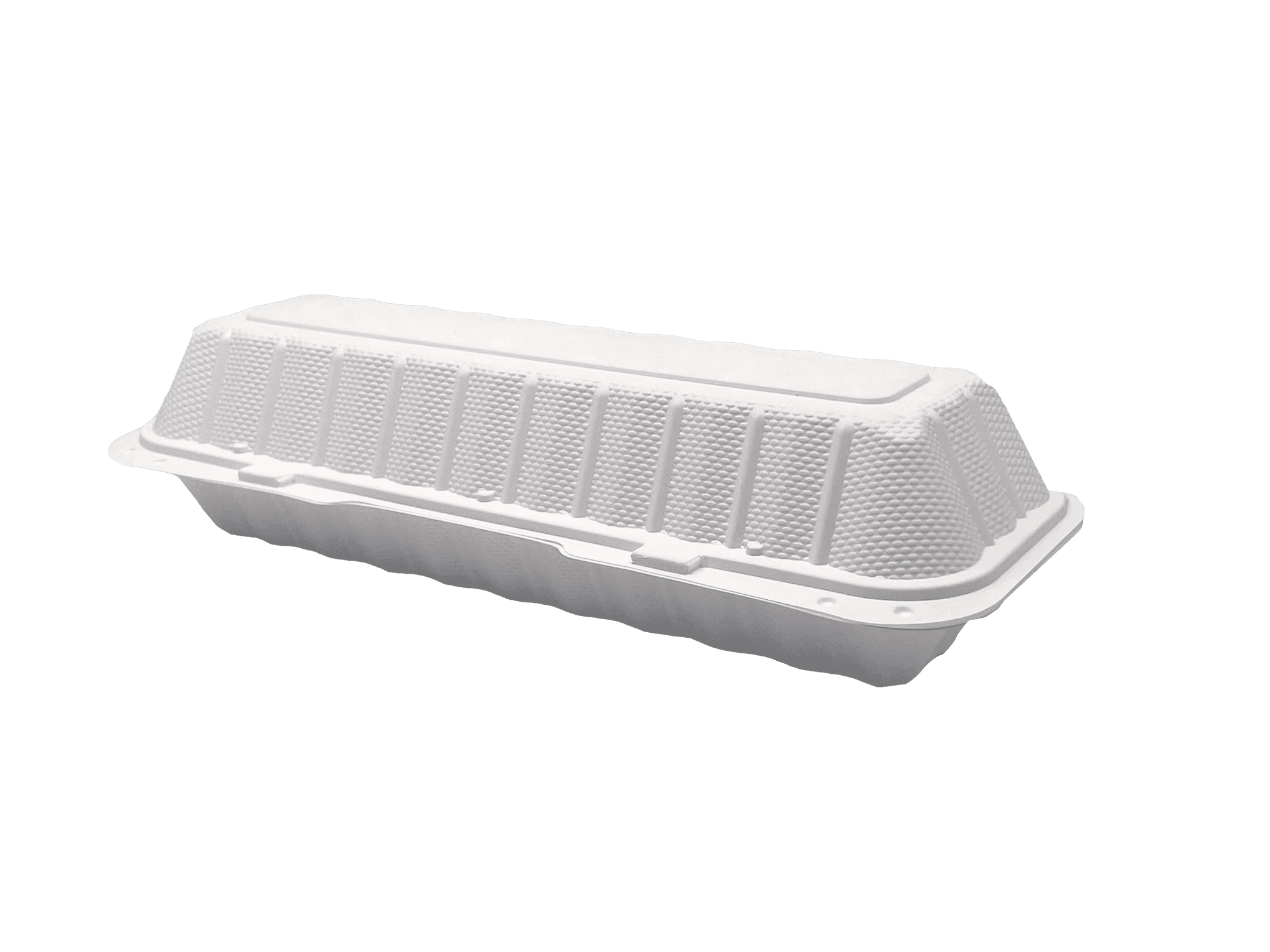 Pebble Box Take-Out Container Hinged 13.23X4.72X3.31 IN PP White Microwave Safe Grease Resistant 150/Case