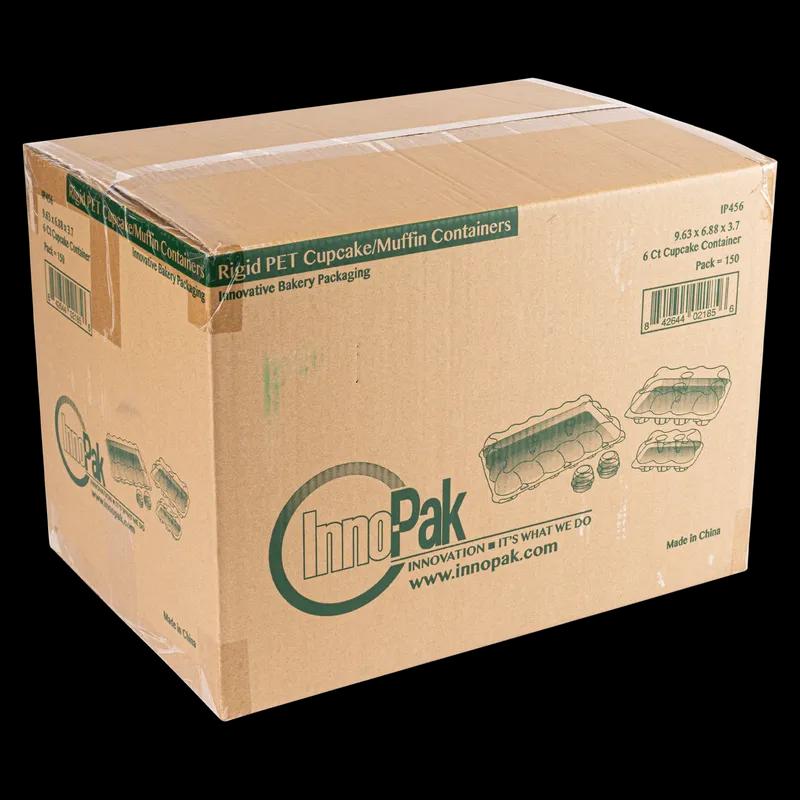 Cupcake Hinged Container With Dome Lid 6 CT 9.63X6.88X3.7 IN PET Clear 150/Case