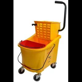 Mop Bucket & Wringer 36 QT Plastic Yellow Side Press 1/Each
