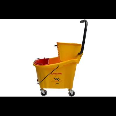 Mop Bucket & Wringer 36 QT Plastic Yellow Side Press 1/Each