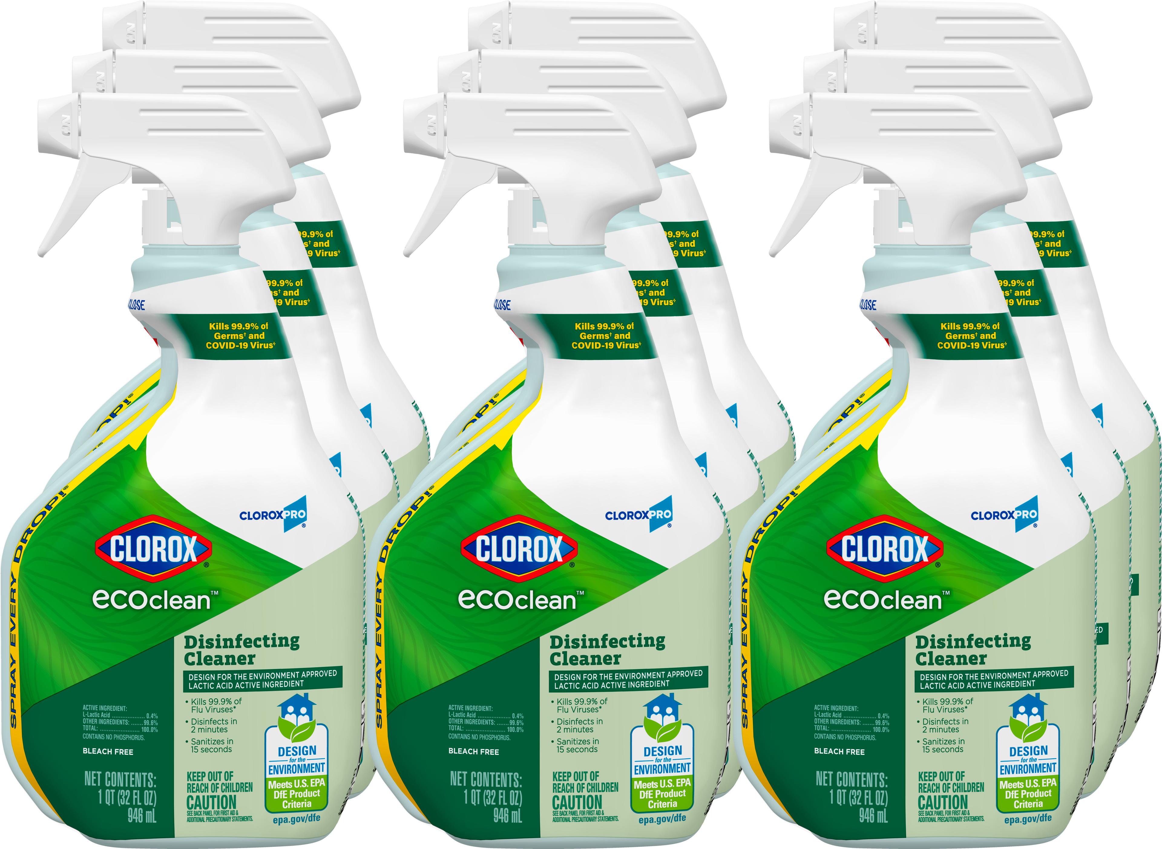 Clorox® EcoClean™ Disinfectant 1 QT Spray 9/Case