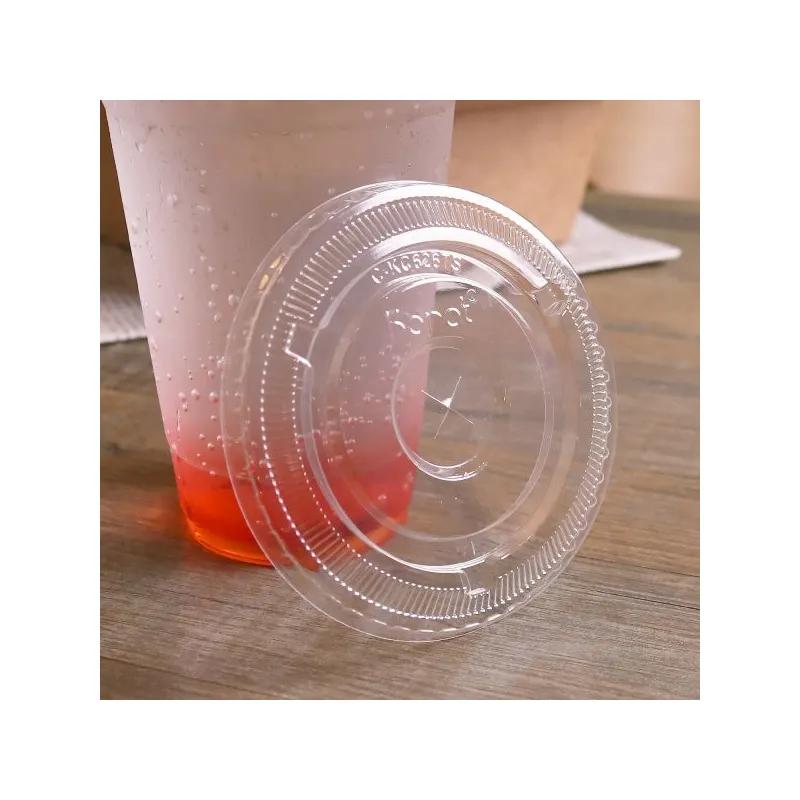 Karat® Lid Flat 3.86 IN PET Translucent For 12-14 OZ Cup No Hole 1000/Case