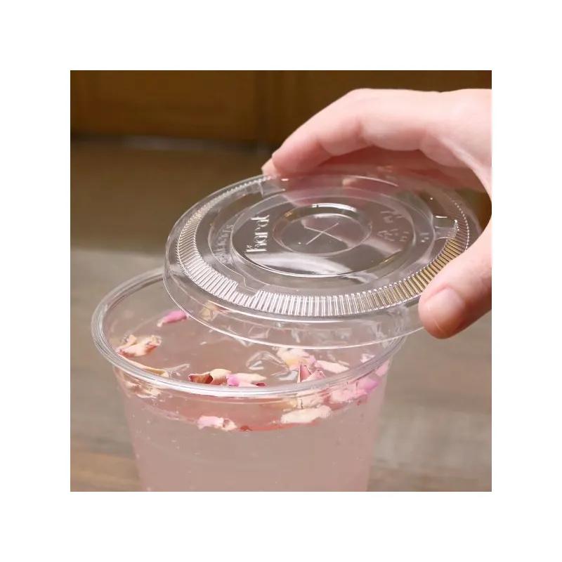 Karat® Lid Flat 3.86 IN PET Translucent For 12-14 OZ Cup No Hole 1000/Case