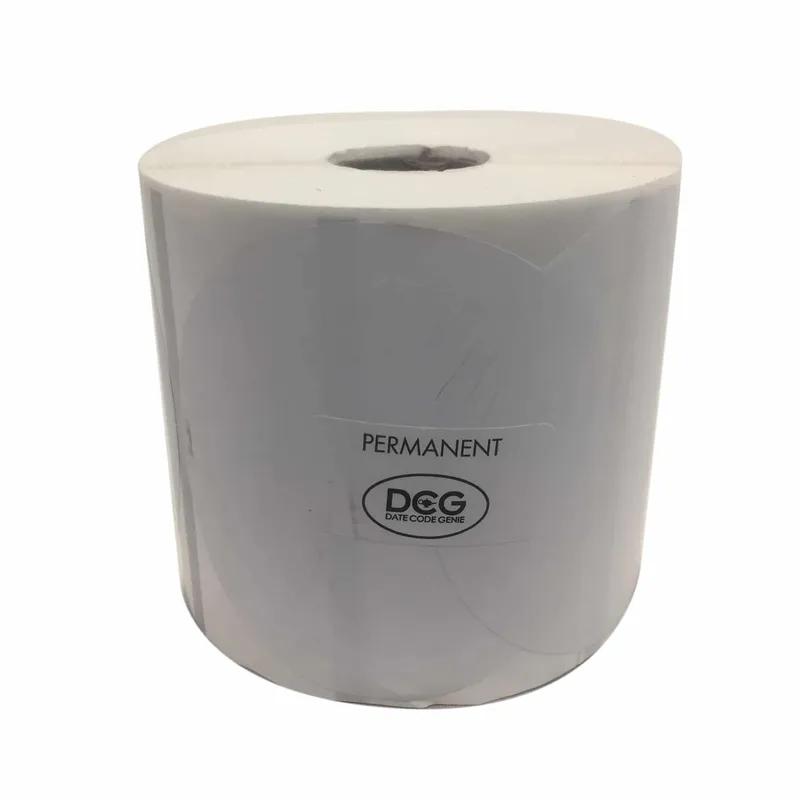 DateCodeGenie® Blank Label 3 IN Round Permanent 500CT 4 Count/Pack 2000 Count/Case